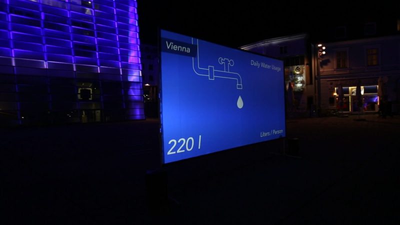 Deep City Screen zum täglichen Wasserverbrauch in Wien: 220 Liter pro Person